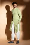 Buy_studio error_Green Cotton Solid Slit Kurta _Online_at_Aza_Fashions