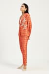 Buy_Madder Much_Orange 100% Handloom Chanderi Tissue Zari Beryl Handwoven Diplomat And Pant Set _Online_at_Aza_Fashions