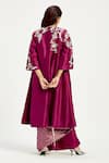 Shop_Madder Much_Purple 100% Handloom Chanderi Tissue Zari Embroidery Floral Dani Techno Jacket _at_Aza_Fashions