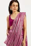 Shop_Madder Much_Purple 100% Handloom Chanderi Tissue Dani Techno Floral Pant Saree With Blouse _Online_at_Aza_Fashions