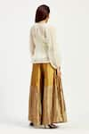 Shop_Madder Much_Gold 100% Handloom Chanderi Vettri Soft Cloud Top With Peeking Sun Trouser _at_Aza_Fashions