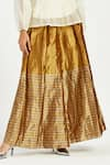 Madder Much_Gold 100% Handloom Chanderi Vettri Soft Cloud Top With Peeking Sun Trouser _Online_at_Aza_Fashions