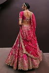 Shop_Prevasu_Pink Blouse And Lehenga Silk Embroidered Sequin Leaf Forever After Bridal Set _at_Aza_Fashions