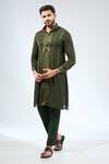 Buy Rabani & Rakha Green Georgette, Cotton, Silk Sequins Embroidered Kurta With Pant at Aza Fashions Buy_Rabani & Rakha_Green Georgette, Cotton, Silk Sequins Embroidered Kurta With Pant _at_Aza_Fashions