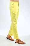 Rabani & Rakha_Yellow Georgette Embroidered Sequin Abstract Kurta With Pant _Online_at_Aza_Fashions