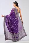 Shop_Rabani & Rakha_Purple Georgette Embroidered Sequin U-neck Nabai Saree Set _at_Aza_Fashions