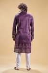 Shop_Arihant Rai Sinha_Purple Silk Blend Hand Embroidered Daaman Sequin Kurta With Churidar _at_Aza_Fashions