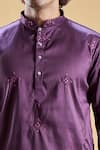 Shop_Arihant Rai Sinha_Purple Silk Blend Hand Embroidered Daaman Sequin Kurta With Churidar _Online_at_Aza_Fashions