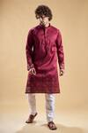 Buy Arihant Rai Sinha Maroon , Satin Embroidery Start Straight Kurta With Churidar Online at Aza Fashions Buy_Arihant Rai Sinha_Maroon , Satin Embroidery Start Straight Kurta With Churidar _Online_at_Aza_Fashions