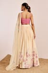 Shop_Suruchi Parakh_Cream Georgette Crepe Embroidered Sequin Square Flower Thread Lehenga Set _at_Aza_Fashions