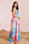 Buy_Suruchi Parakh_Multi Color Silk, Satin Halter Neck Abstract Dress _Online_at_Aza_Fashions