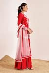 Shop_Suruchi Parakh_Red Georgette Embroidered Cutdana Round Floral Jacket Kurta Sharara Set _Online_at_Aza_Fashions