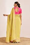 Shop_Suruchi Parakh_Yellow Shimmer Georgette Silk Embroidered Zari Boat Elephant Saree With Blouse _at_Aza_Fashions