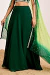 Shop_Suruchi Parakh_Green Georgette, Organza Sequins, Embroidery Floral Blouse And Lehenga Set _Online_at_Aza_Fashions