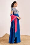 Buy_Suruchi Parakh_Blue Georgette Embroidery Floral Closed Round Bodice Anarkali With Dupatta _Online_at_Aza_Fashions