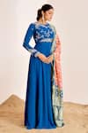 Buy_Suruchi Parakh_Blue Georgette And Banarasi Embroidery Floral Closed Anarkali With Dupatta _Online_at_Aza_Fashions