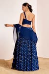 Shop_Suruchi Parakh_Blue V Crepe Embroidery Sequins Embellished Tiered Lehenga And Blouse Set _at_Aza_Fashions