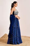 Shop_Suruchi Parakh_Blue V Crepe Embroidery Sequins Embellished Tiered Lehenga And Blouse Set _Online_at_Aza_Fashions