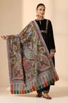 Buy_Dusala_Multi Color Andri Kalamkari Adda Work Shawl _at_Aza_Fashions