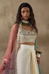 Buy_Aseem Kapoor_Multi Color Jacket Sheer Silk Embroidery Resham Jacket Veni Ombre Skirt Set _Online_at_Aza_Fashions