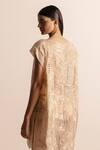 Buy_Abhishek Sharma_Ivory Net Crepe Embellished Beads Boat Sequin And Embroidered Shift Dress _Online_at_Aza_Fashions