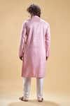 Shop_Arihant Rai Sinha_Pink Silk Blend Hand Embroidered Daaman Start Kurta With Churidar _at_Aza_Fashions