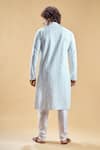 Shop_Arihant Rai Sinha_Blue Silk, Rayon Embroidery Chikankari Straight Kurta With Churidar _at_Aza_Fashions