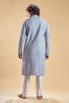 Shop_Arihant Rai Sinha_Blue Soft Rayon Print Floral Jaal Straight Kurta With Churidar _at_Aza_Fashions