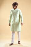 Buy_Aryavir Malhotra_Green Silk Embroidery Thread Sherwani With Pyjama 