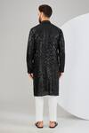 Shop_Kasbah_Black Georgette Sequins Embroidered Straight Kurta _at_Aza_Fashions