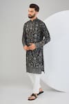 Buy Kasbah Black Georgette Embroidery, Sequins Chikankari Floral Kurta at Aza Fashions Buy_Kasbah_Black Georgette Embroidery, Sequins Chikankari Floral Kurta _at_Aza_Fashions