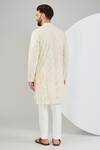 Shop_Kasbah_Ivory Georgette Embroidery Mirror Kurta _at_Aza_Fashions