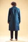 Shop Arihant Rai Sinha Blue Silk, Jacquard Embroidery Abstract Thread Sherwani With Pyjama at Aza Fashions Shop_Arihant Rai Sinha_Blue Silk, Jacquard Embroidery Abstract Thread Sherwani With Pyjama _at_Aza_Fashions