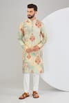 Buy_Kasbah_Multi Color Georgette Print Kalamkari Floral Kurta _at_Aza_Fashions