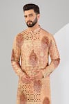 Kasbah_Multi Color Georgette Print Kalamkari Floral Mandala Kurta _Online_at_Aza_Fashions