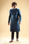 Buy Arihant Rai Sinha Blue Silk, Jacquard Embroidery Abstract Thread Sherwani With Pyjama Online at Aza Fashions Buy_Arihant Rai Sinha_Blue Silk, Jacquard Embroidery Abstract Thread Sherwani With Pyjama _Online_at_Aza_Fashions