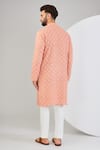 Shop_Kasbah_Pink Silk Embroidery Chikankari Geometric Kurta _at_Aza_Fashions