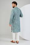 Shop_Kasbah_Blue Georgette Embroidery Paisley Kurta _at_Aza_Fashions