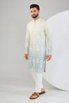 Buy_Kasbah_Multi Color Silk Embroidery Floral Ombre Kurta _at_Aza_Fashions