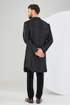 Shop_Kasbah_Black Silk Embroidery Cutdana Tonal Sherwani _at_Aza_Fashions