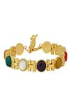 Shop_Zariin_Multi Color Garnet Power Moves Navratan Embellished Bracelet _at_Aza_Fashions