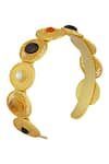 Shop_Zariin_Multi Color Garnet Navratan Stone Embellished Cuff Bracelet _at_Aza_Fashions