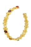 Zariin_Multi Color Garnet Navratan Stone Studded Hoops _Online_at_Aza_Fashions