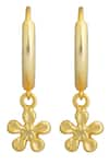 Shop_Zariin_Gold Plated Dancing Lotus Carved Hoops _at_Aza_Fashions