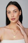 Buy_Zariin_Gold Plated Emerging Beauty Lotus Carved Pendant Necklace _at_Aza_Fashions