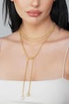 Buy_Zariin_Gold Plated Draped In Elegance Wrap Necklace _Online_at_Aza_Fashions