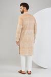 Shop_Kasbah_Beige Georgette Embroidered Geometric Chikankari Kurta _at_Aza_Fashions