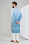 Shop_Kasbah_Blue Georgette Embroidered Floral Ombre Chikankari Kurta _at_Aza_Fashions