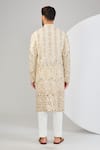 Shop_Kasbah_Beige Georgette Embroidered Mirror Thread Straight Kurta _at_Aza_Fashions