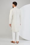 Shop_Kasbah_Ivory Silk Embroidered Chikankari Straight Kurta _at_Aza_Fashions